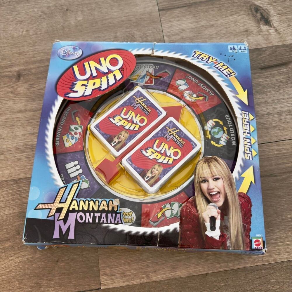 2008 UNO Spin Hannah Montana Card Game Y2K Miley Cyrus Kidcore Nostalgia Gift